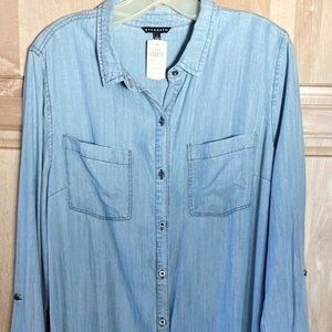 STACCATO SHIRT DRESS / SIZE LARGE / BLUE DENIM COLOR / ADJUSTABLE SLEEVES / NICE
